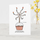 Happy Birthday Neuron Cupcake Kaart (Gele Bloem)