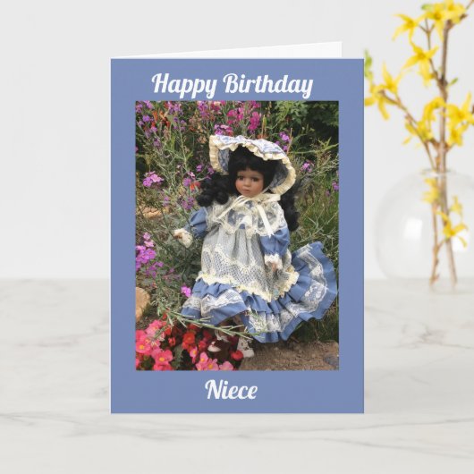 Happy Birthday nicht Black doll 3 Kaart (Gele Bloem)