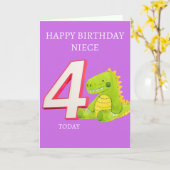 Happy Birthday Niece - 4 Today Kaart (Gele Bloem)