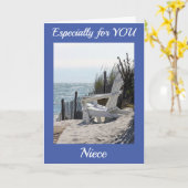 ***HAPPY BIRTHDAY NIECE** BEACH STIJLE KAART (Gele Bloem)