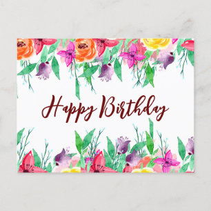 Happy Birthday niece floral design Briefkaart