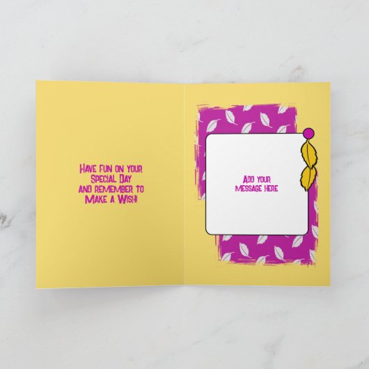 Happy Birthday niece foto roze geel Kaart (Binnen)