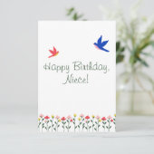 Happy Birthday Niece Minimalistisch Simplistic Kaa Bedankkaart (Staand voorkant)