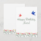 Happy Birthday Niece Minimalistisch Simplistic Kaa Bedankkaart (Voorkant / Achterkant)