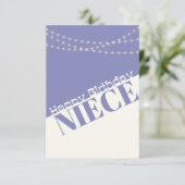 Happy Birthday Niece Moderne Minimal Kaart (Staand voorkant)