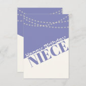 Happy Birthday Niece Moderne Minimal Kaart (Voorkant / Achterkant)