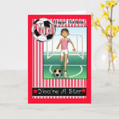 Happy Birthday, No1 Voetbal, Football Kaart (Gele Bloem)