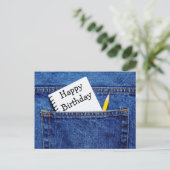 Happy Birthday Notitieboek op zak Briefkaart (Staand voorkant)