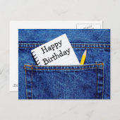 Happy Birthday Notitieboek op zak Briefkaart (Voorkant / Achterkant)