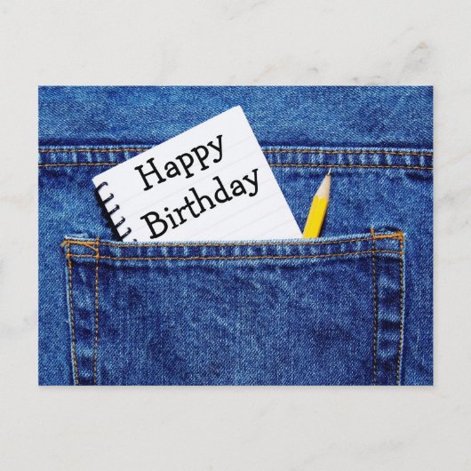 Happy Birthday Notitieboek op zak Briefkaart (Voorkant)
