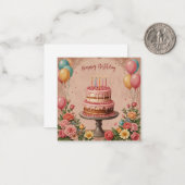 Happy Birthday Notitiekaartje (Voorkant / Achterkant in situ)