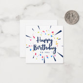 Happy Birthday Notitiekaartje (Voorkant / Achterkant in situ)