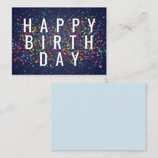 Happy Birthday Notitiekaartje (Voorkant / Achterkant)