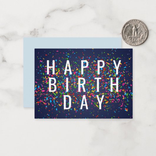 Happy Birthday Notitiekaartje (Voorkant / Achterkant in situ)