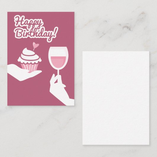 Happy Birthday Notitiekaartje (Voorkant / Achterkant)