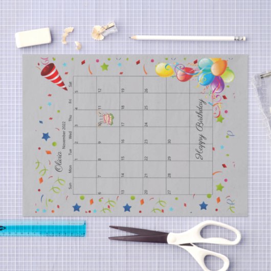 Happy Birthday November 2022 Weefselpapier Tissuepapier (Craft)