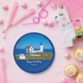 Happy Birthday Nubble Lighthouse Papieren Bordje (Feest)