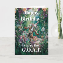 Happy Birthday Nubian Goat Garden Flowers