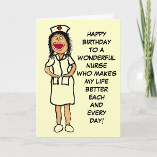 Happy Birthday Nurse Cartoon Kaart