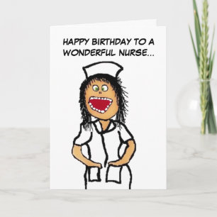 Happy Birthday Nurse Cartoon Kaart