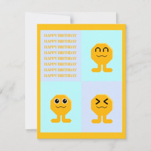 Happy Birthday Octagon Popkin Kaart (Voorkant)