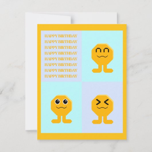 Happy Birthday Octagon Popkin Kaart (Achterkant)