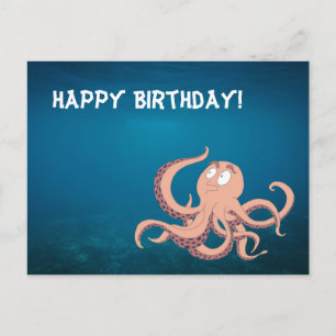 Happy Birthday Octopus Briefkaart