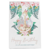 Happy Birthday Oerwoud Animals Girl Birthday Medium Cadeauzakje (Voorkant)