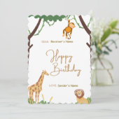 Happy Birthday oerwoud Feestdagenkaart (Staand voorkant)