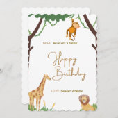 Happy Birthday oerwoud Feestdagenkaart (Voorkant / Achterkant)