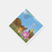 Happy Birthday oerwoud met hutten Servetten (Hoek)