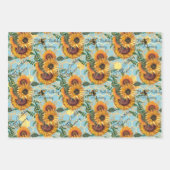 Happy Birthday of Retirement Sunflower Voeg naam 3 Inpakpapier Vel (Voorkant)