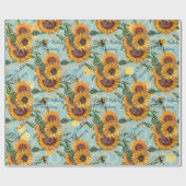 Happy Birthday of Retirement Sunflower Voeg naam t Cadeaupapier (Vlak)