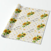Happy Birthday of Retirement Sunflower Voeg naam W Cadeaupapier (Uitgerold)