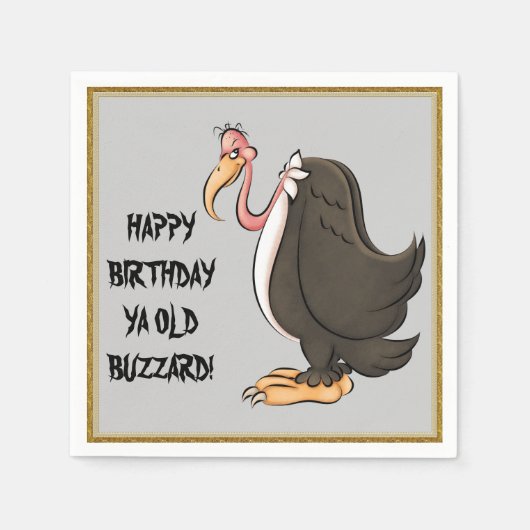 Happy Birthday Old Buzzard papieren servetten (Voorkant)