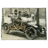 Happy Birthday Old Car en People Groot Cadeauzakje (Voorkant)