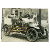 Happy Birthday Old Car en People Groot Cadeauzakje (Achterkant)