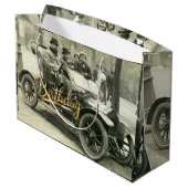 Happy Birthday Old Car en People Groot Cadeauzakje (Achterkant Gekanteld)