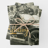 Happy Birthday Old Car en People Inpakpapier Vel (In situ)