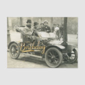 Happy Birthday  Old Car en People Tissuepapier (Voorkant)