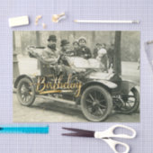 Happy Birthday Old Car en People Tissuepapier (Craft)