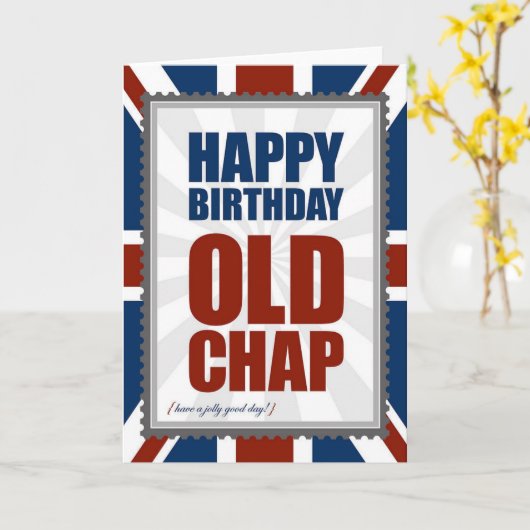 Happy Birthday Old Chap Kaart (Gele Bloem)