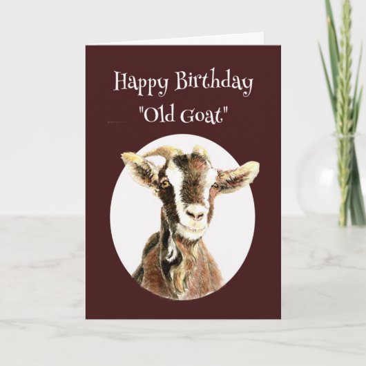 Happy Birthday Old Goat "Over the Hill" Humor Kaart (Voorkant)