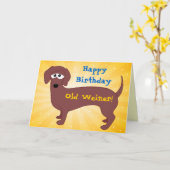 Happy Birthday Old Weiner Kaart (Gele Bloem)