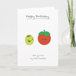 Happy Birthday - Olive & Tomaten Kaart