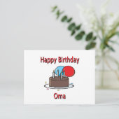 Happy Birthday Oma German Grandma Birthday Design Briefkaart (Staand voorkant)