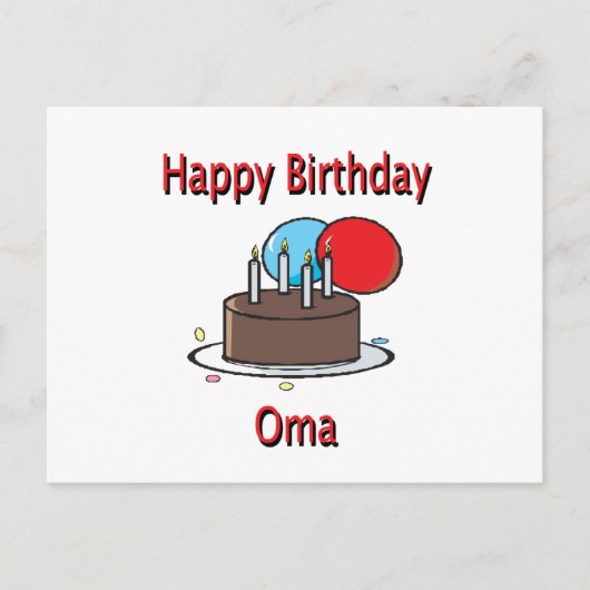 Happy Birthday Oma German Grandma Birthday Design Briefkaart (Voorkant)