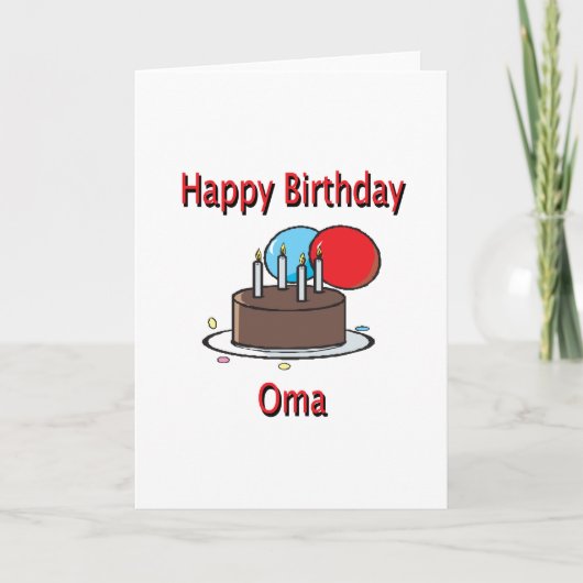 Happy Birthday Oma German Grandma Birthday Design Kaart (Voorkant)
