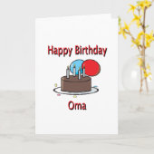 Happy Birthday Oma German Grandma Birthday Design Kaart (Gele Bloem)