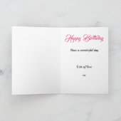 Happy Birthday Oma Zwart Roze Typografie Kaart (Binnen)